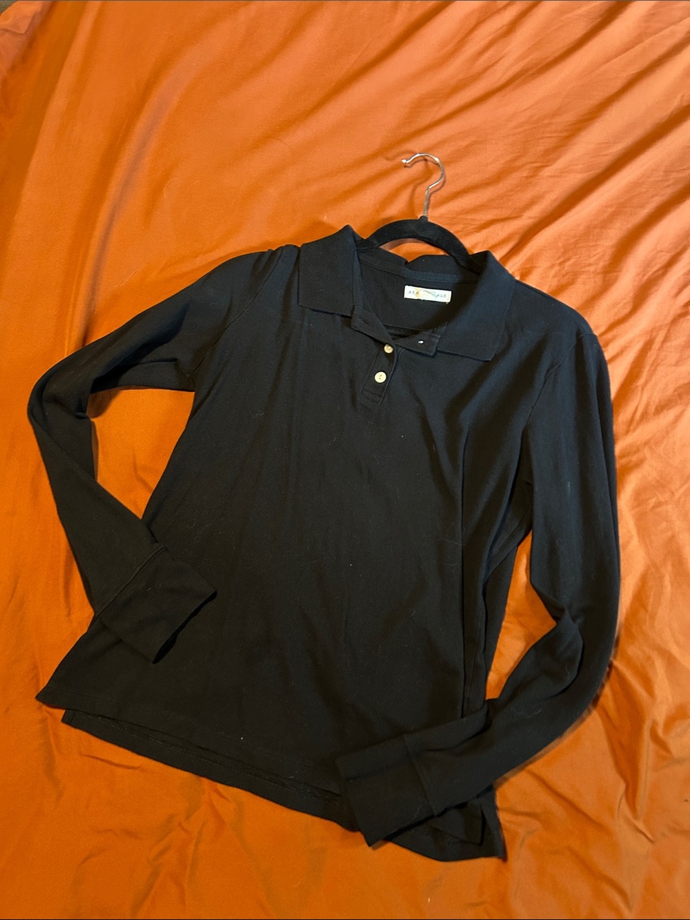 Aeropostale Long-Sleeve Polo in Black